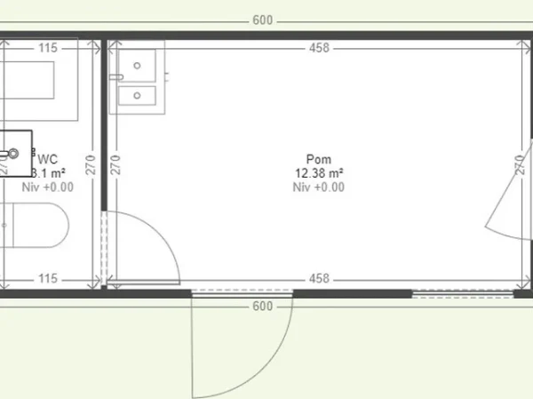 Maison d'été sans autorisation 17m2 avec salle de bain et cuisine – Image 2